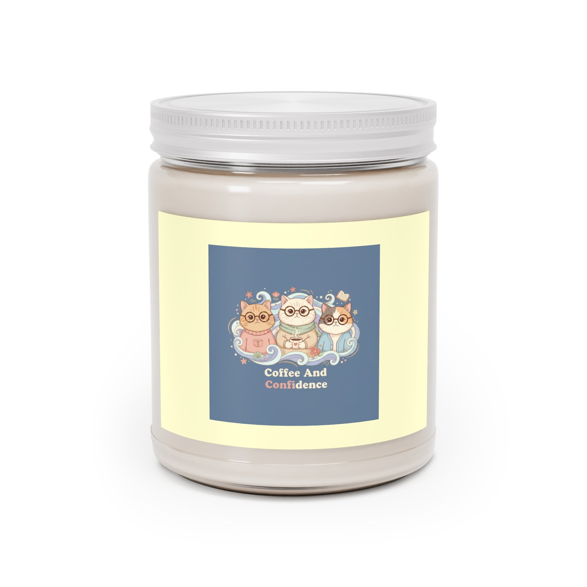 Cats With Glasses Scented Candle – Coffee and Confidence