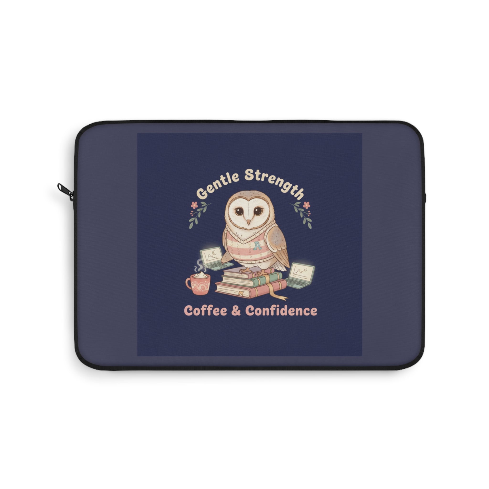 Owl Laptop Sleeve – Gentle Strength Coffee Confidence