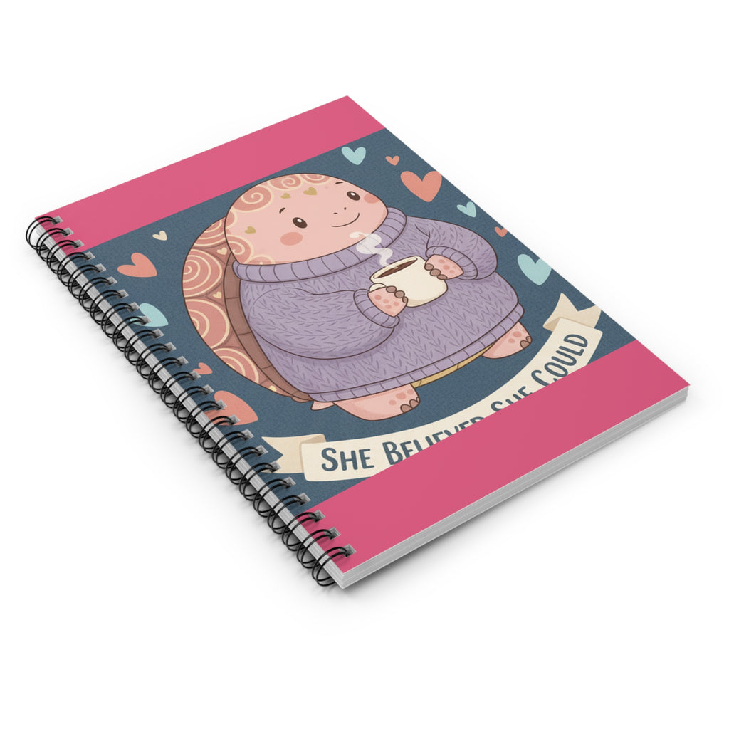 Turtle Spiral Notebook – She Believed She Could