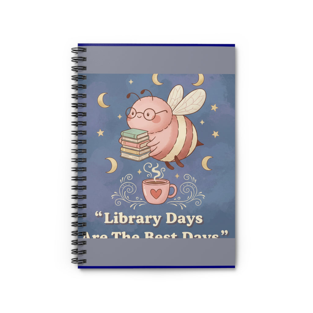 Bee Spiral Notebook – Library Days Are the Best Days