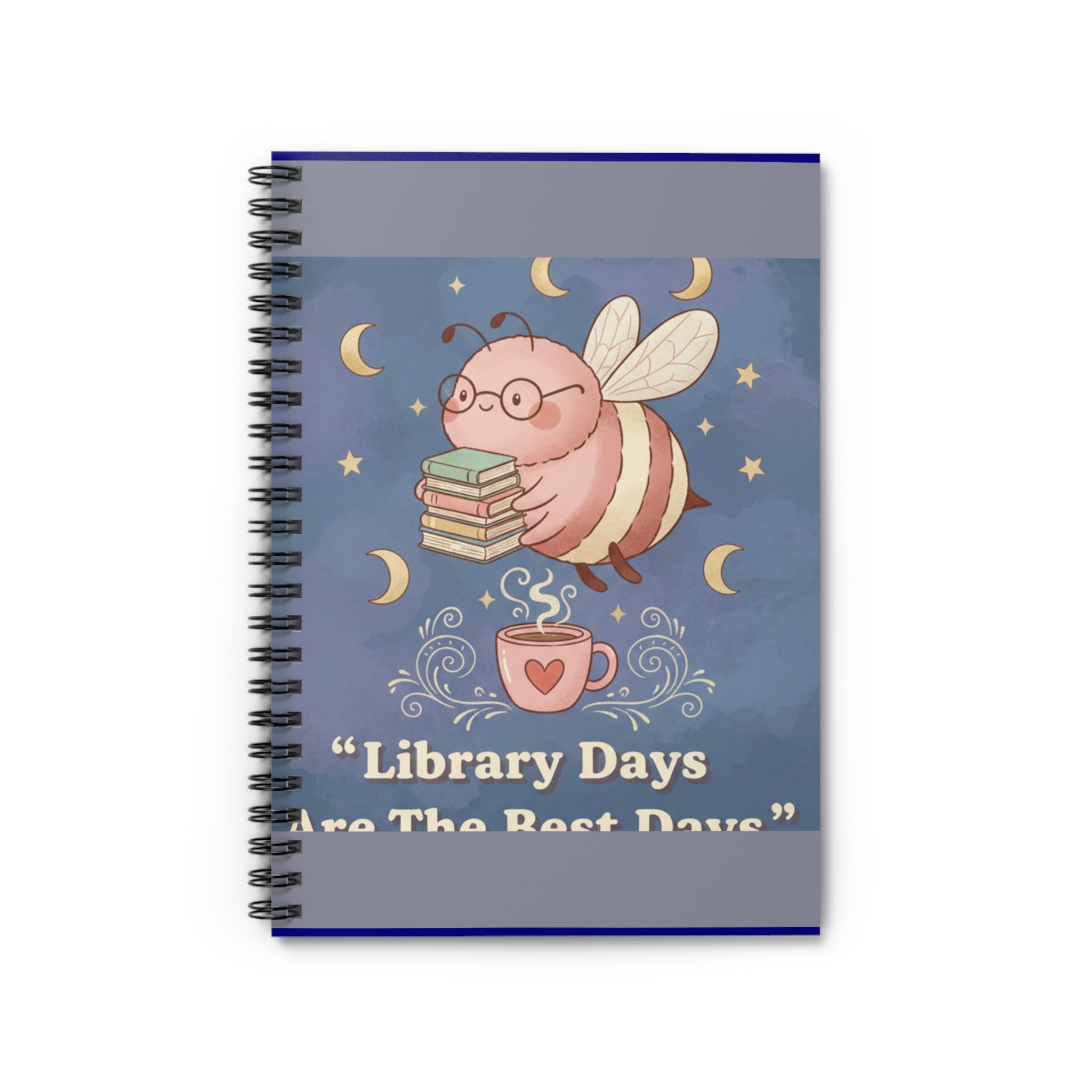 Bee Spiral Notebook – Library Days Are the Best Days