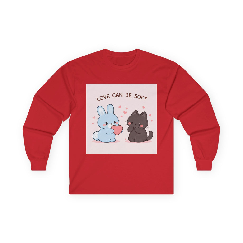 LOVE CAN BE SOFT Rabbit, cat Long Sleeve Tee