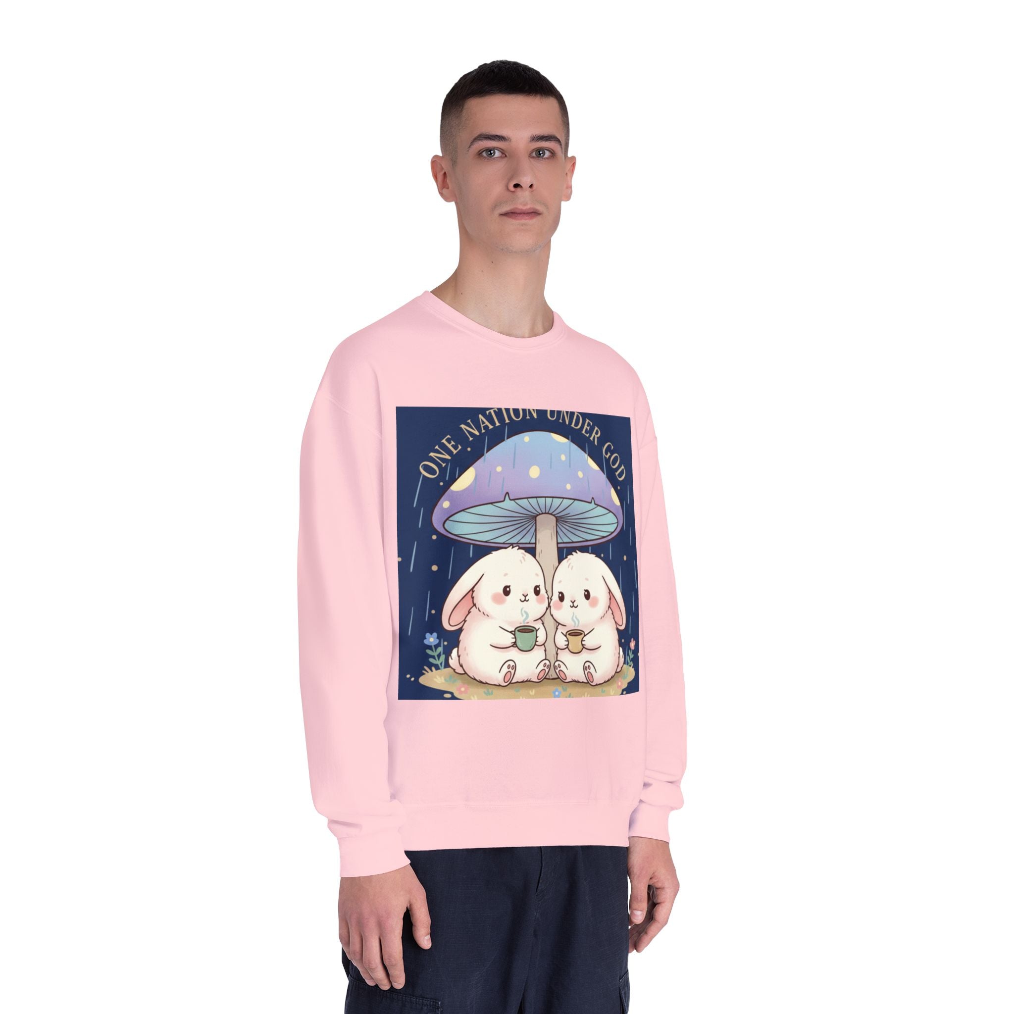 Two Cute Bunnies Crewneck Sweatshirt – One Nation Under God