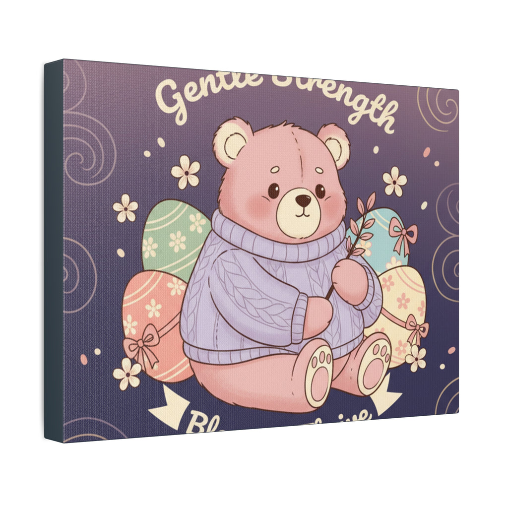 Bear Canvas Print – Gentle Strength Bloom Thrive