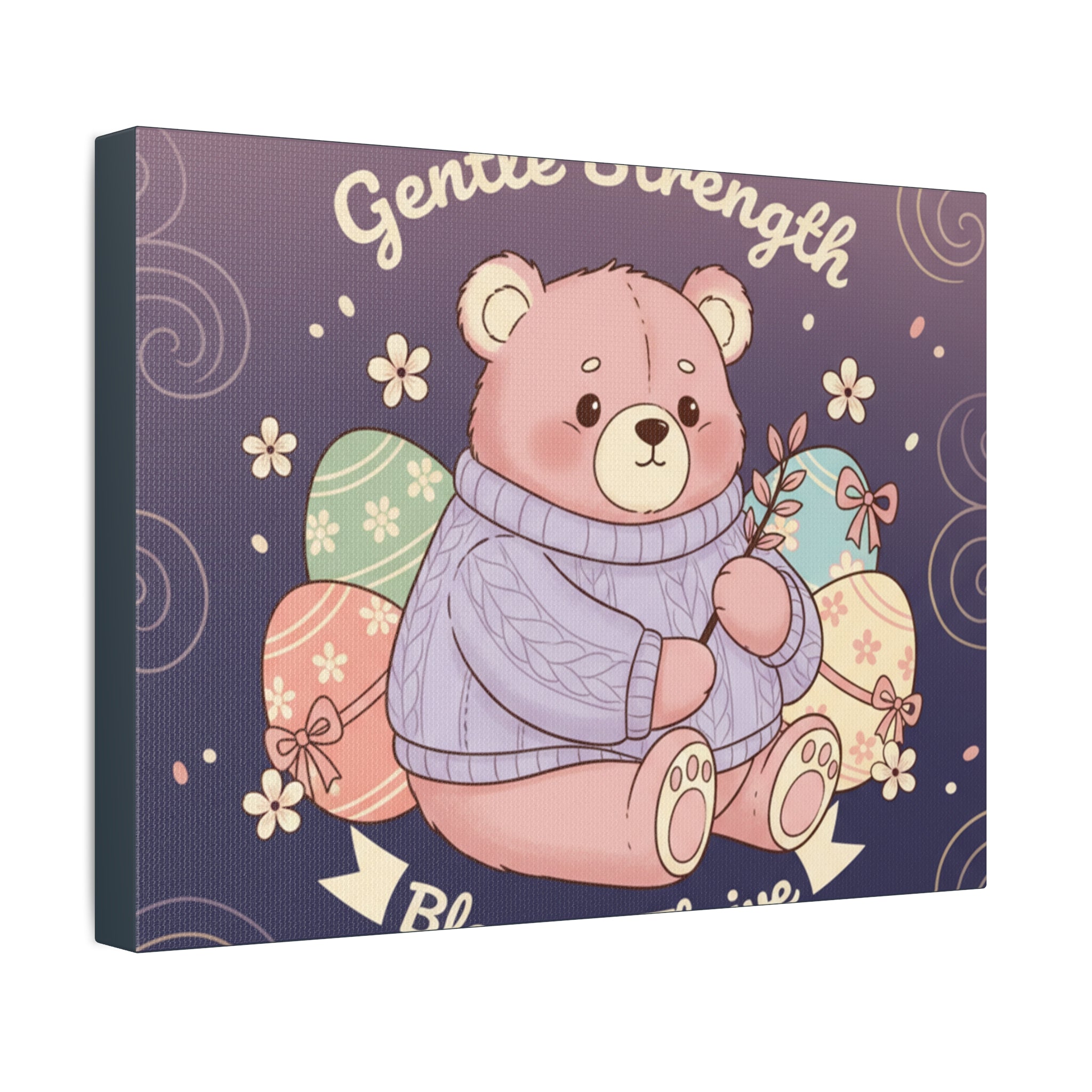 Bear Canvas Print – Gentle Strength Bloom Thrive