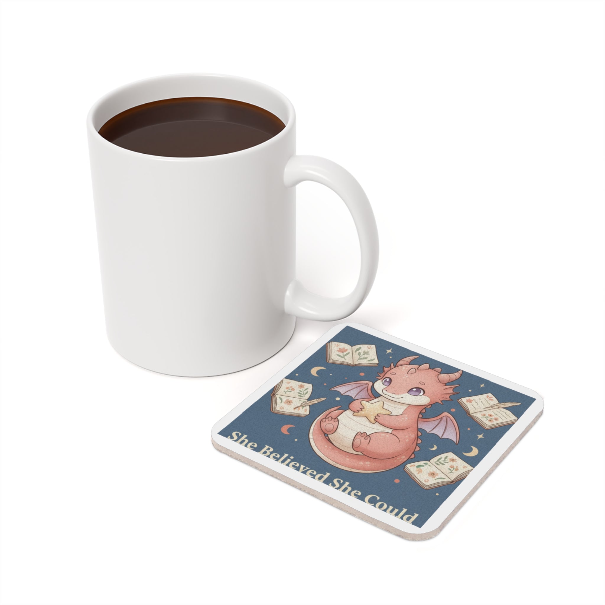 Dragon Cork Coaster – She Believed She Could