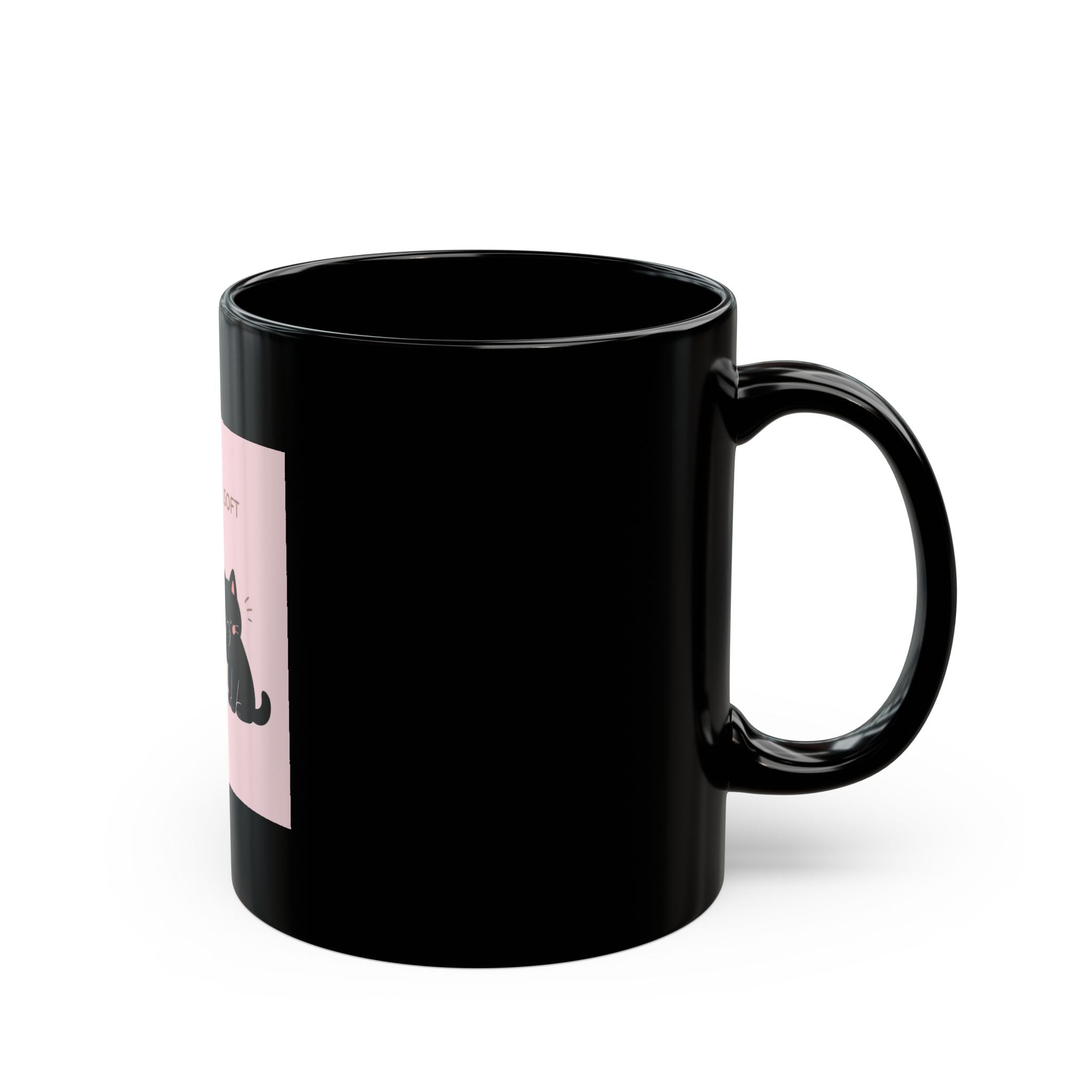 LOVE CAN BE SOFT Black Mug