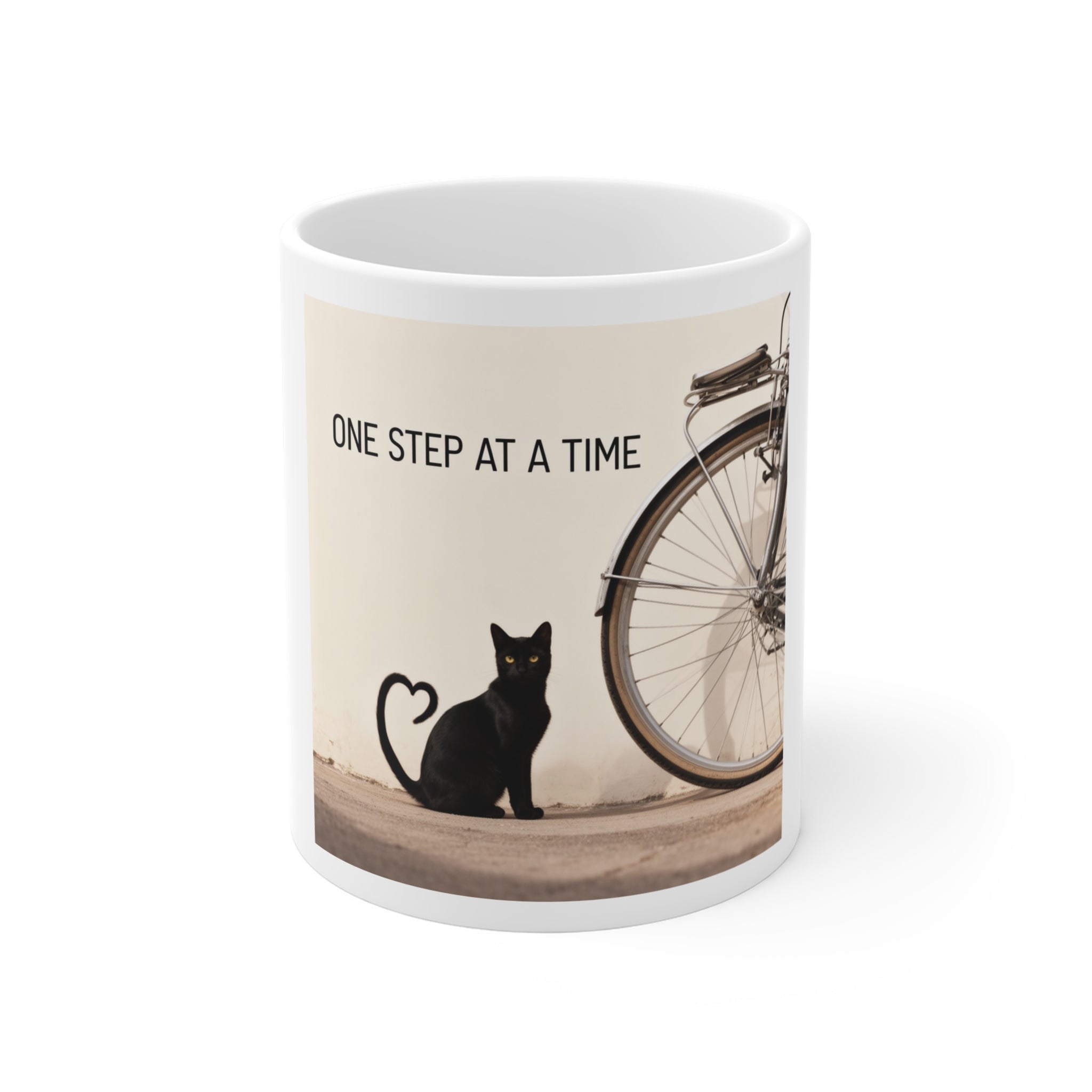 ONE STEP AT A TIME Cat Mug 11oz