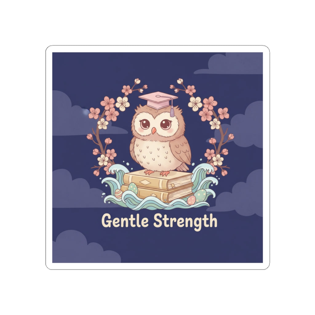 Owl Kiss-Cut Sticker – Gentle Strength
