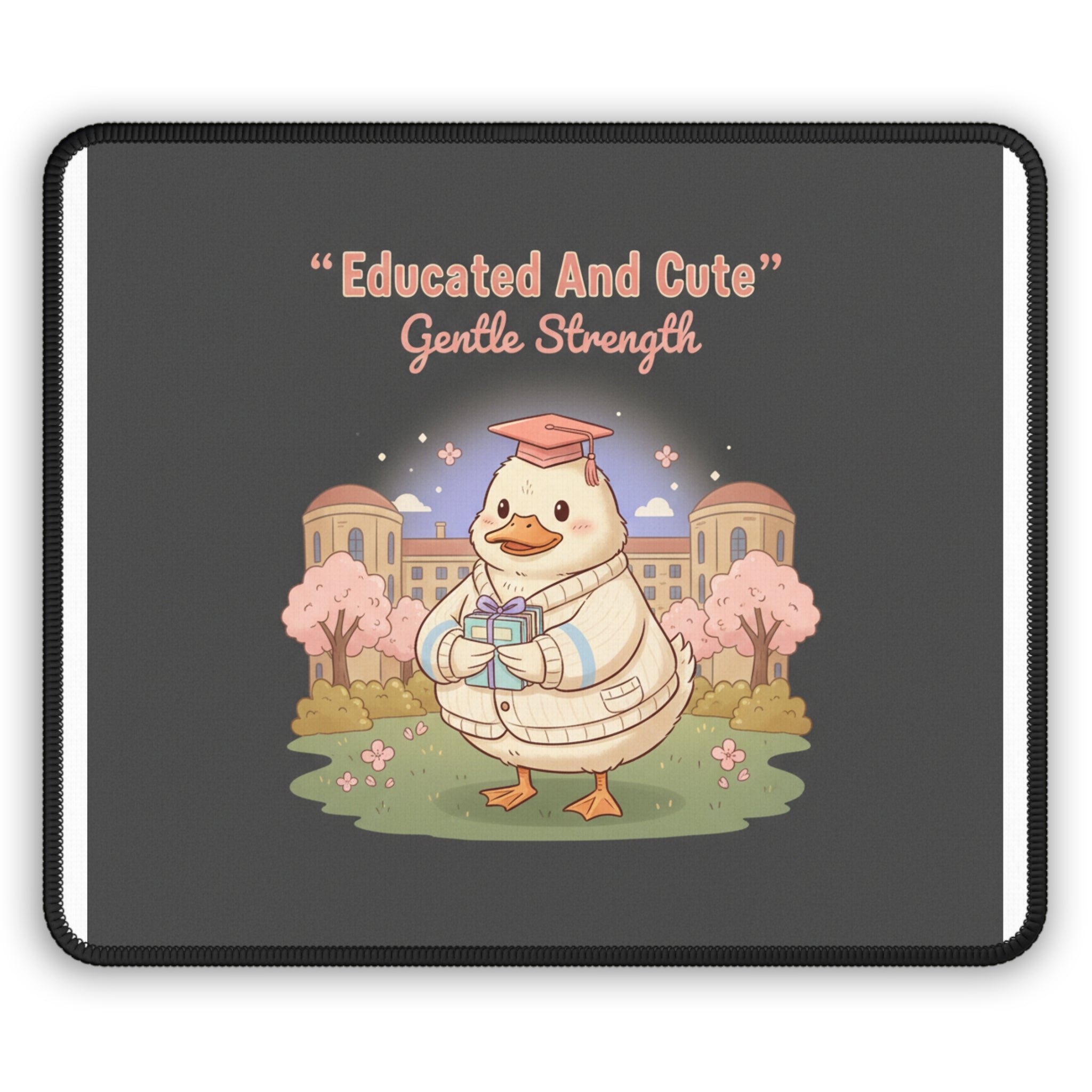 Duck In A Cardigan Mouse Pad – Educated and Cute Gentle Strength