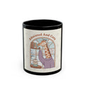 Educated And Cute Giraffe Black Mug 11oz