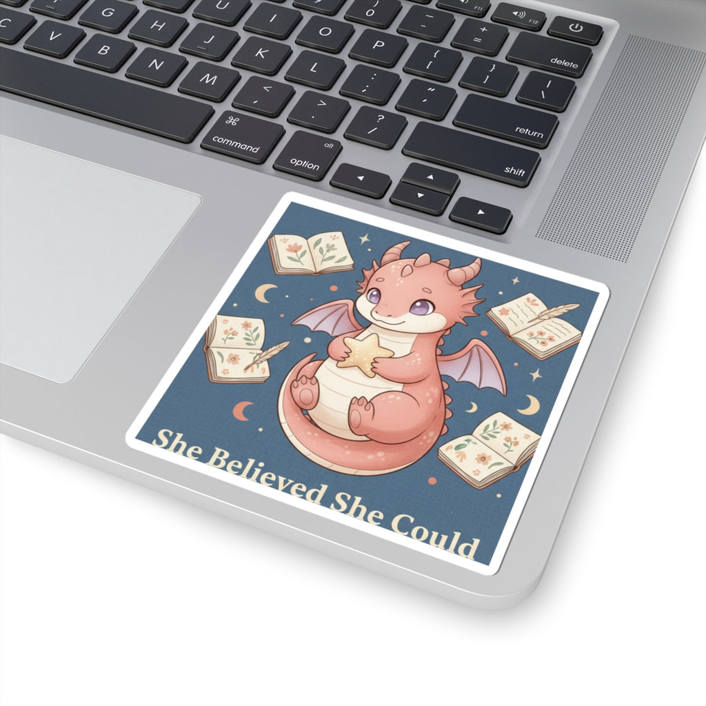 Dragon Kiss-Cut Sticker – She Believed She Could