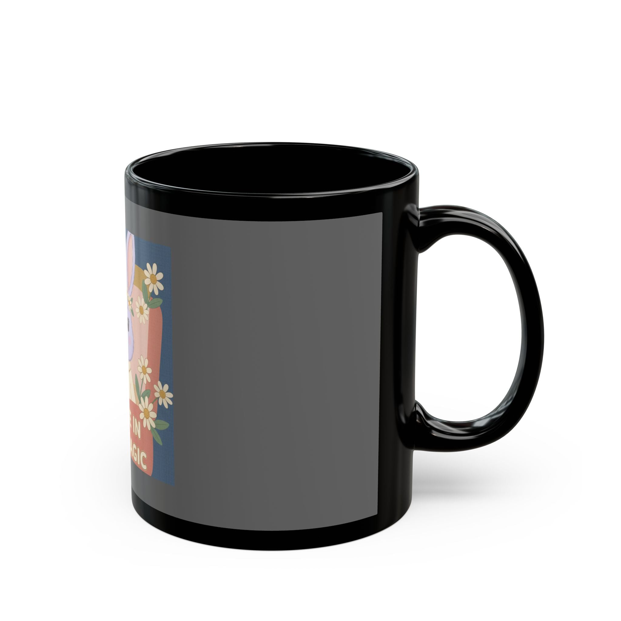 Bunny Black Mug 11oz – Believe in Your Magic