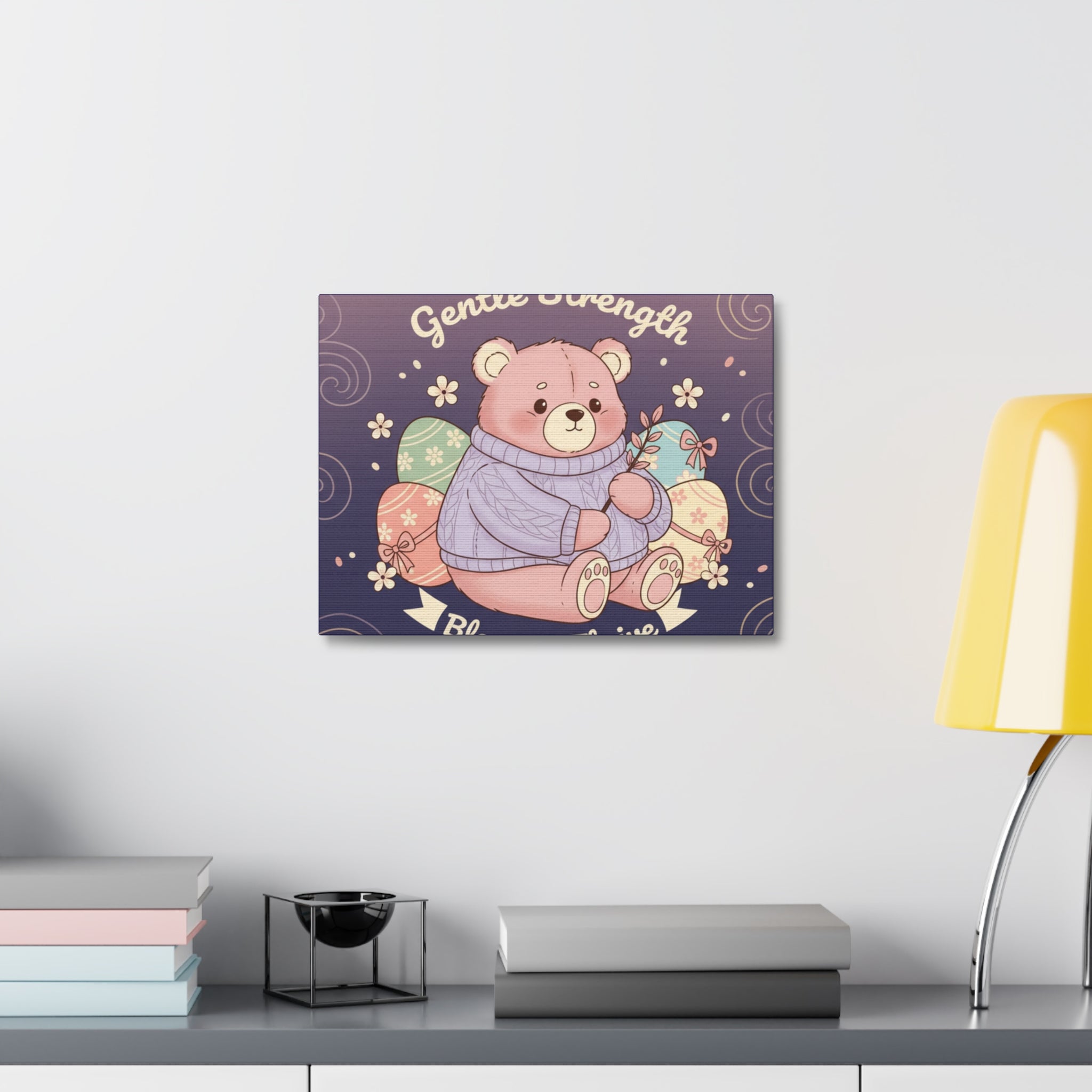 Bear Canvas Print – Gentle Strength Bloom Thrive