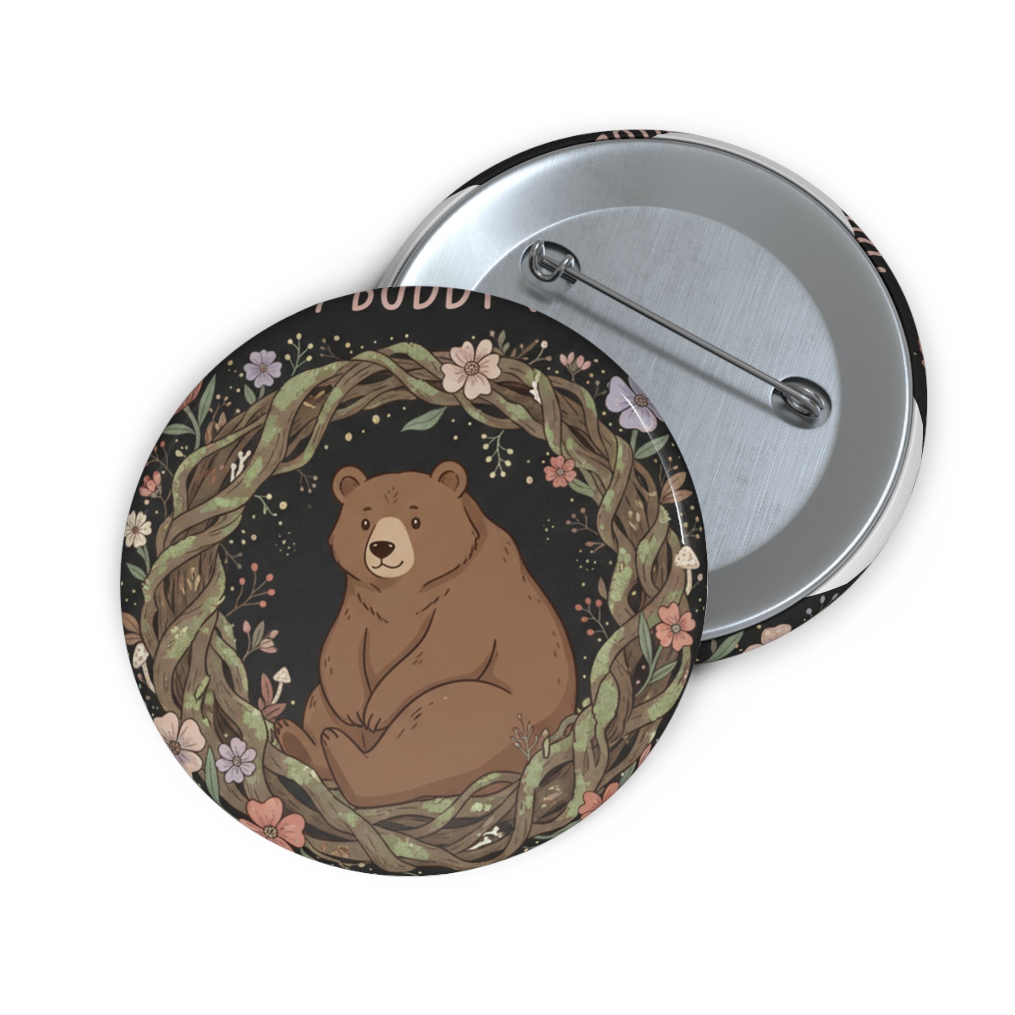 Bear Pin Button – Study Buddy Vibes