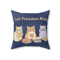 Cats With Glasses Square Pillow – Let Freedom Ring
