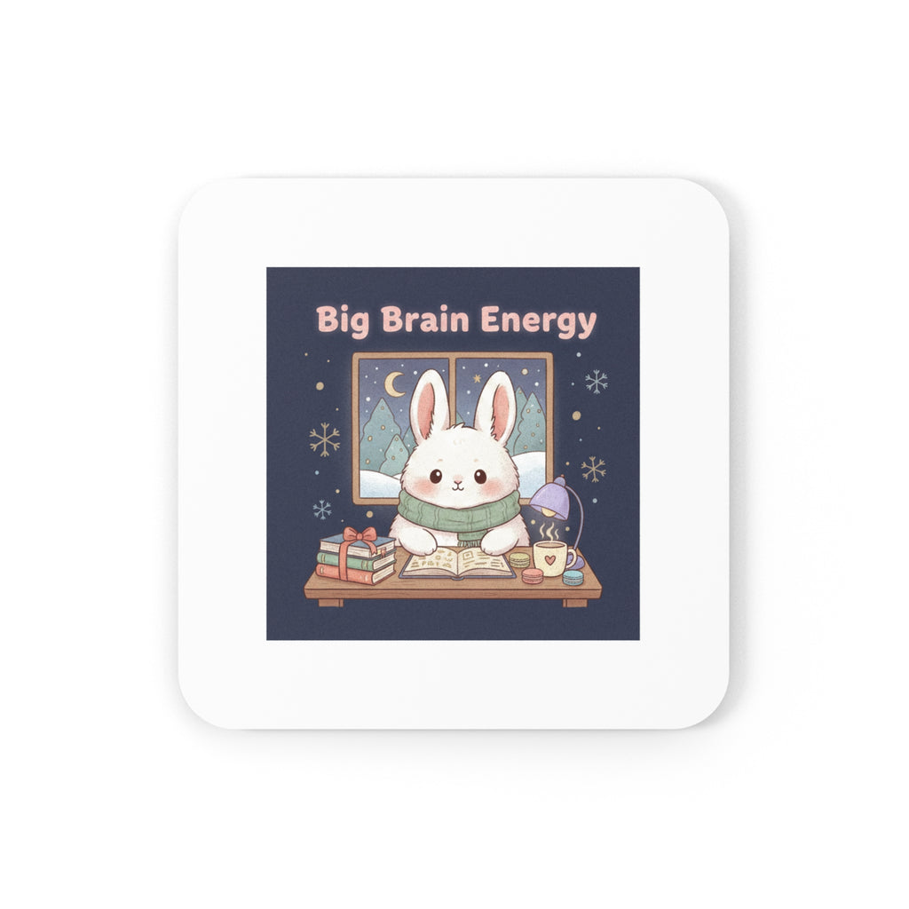Bunny Cork Coaster – Big Brain Energy