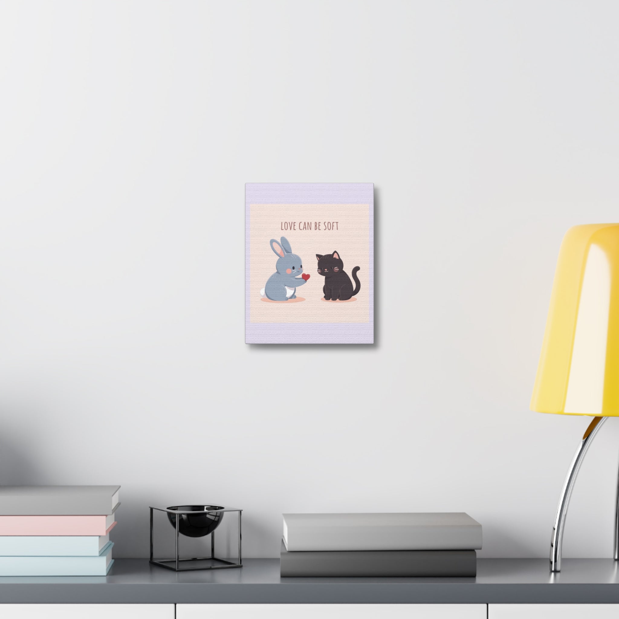 "LOVE CAN BE SOFT" Black Cat Canvas | College Girl Gift | Fashion | KayKay Classics
