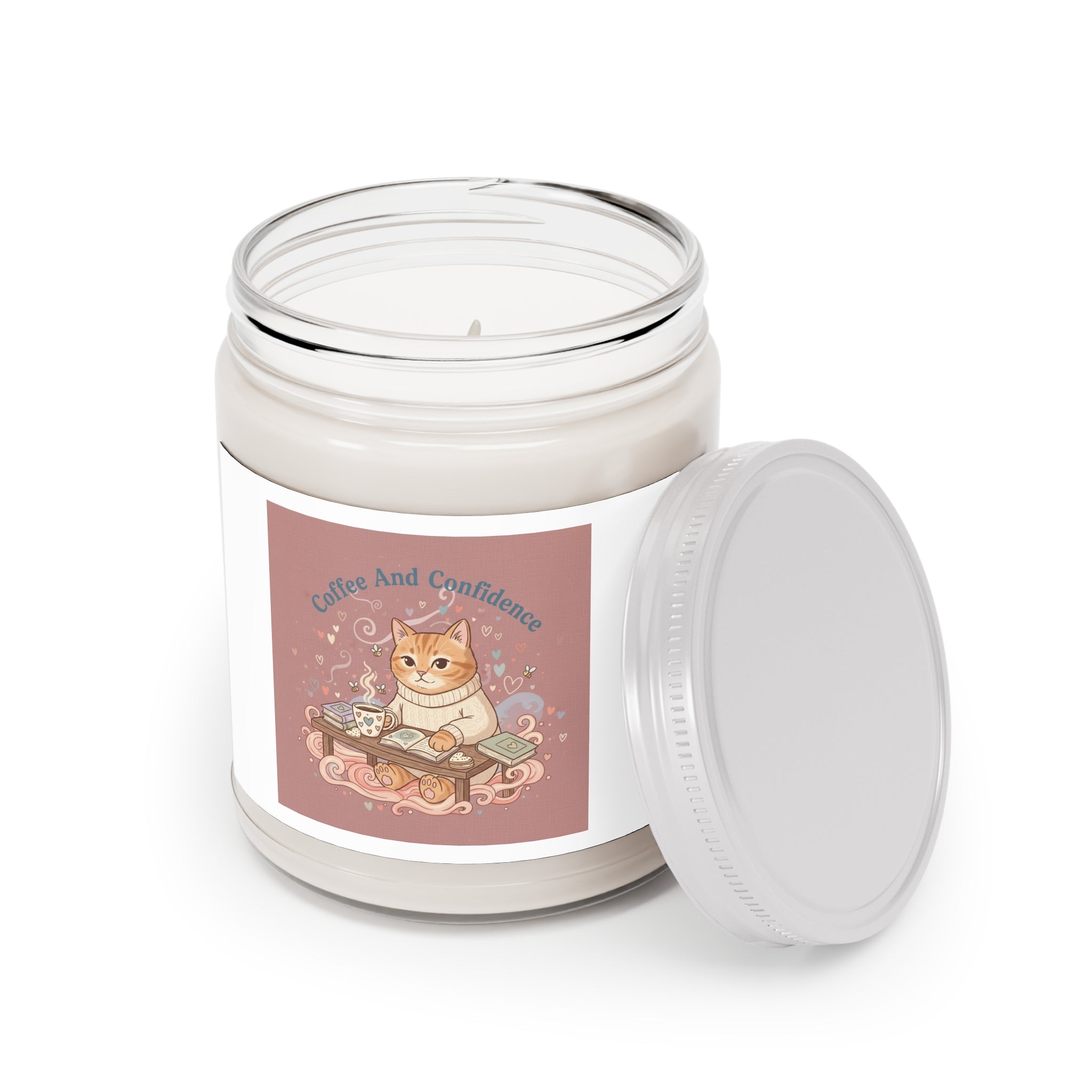 Coffee And Confidence Cat Scented Candle