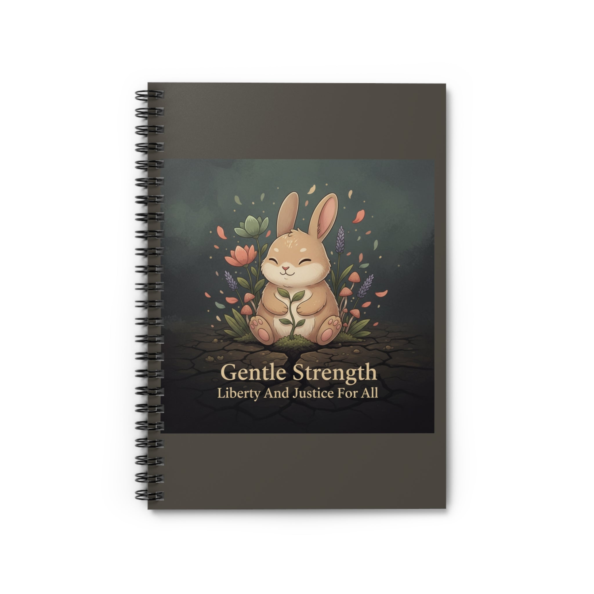 Bunny Spiral Notebook – Gentle Strength Liberty and Justice for