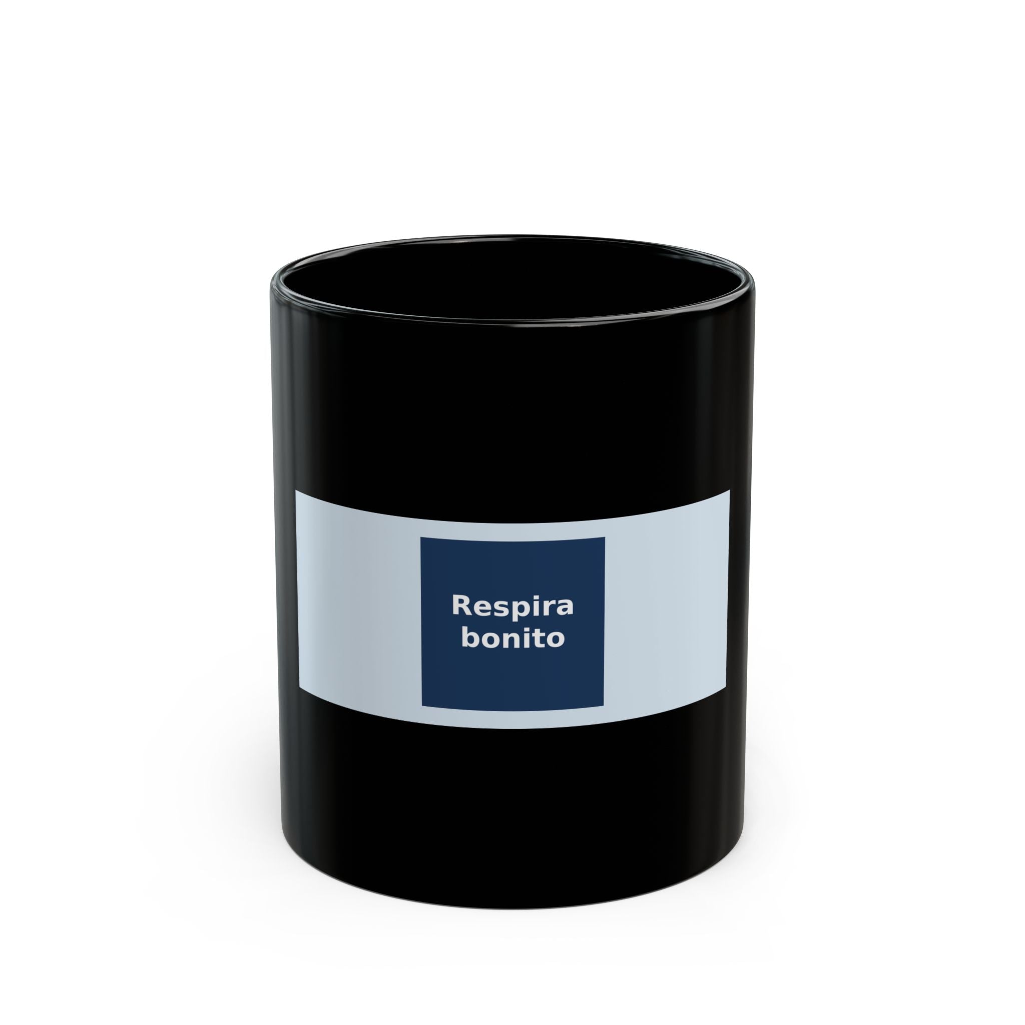 "Respira bonito" Black Cat Black Mug | College Girl Gift | Fashion | KayKay Classics