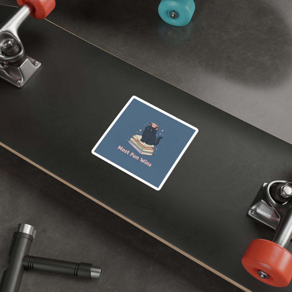 Black Cat Die-Cut Sticker – Most Fun Wins