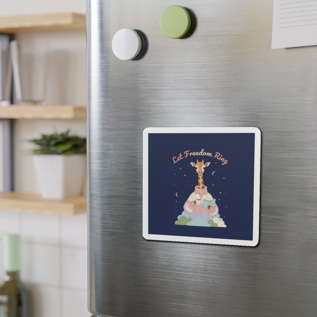Giraffe Die-Cut Magnet – Let Freedom Ring