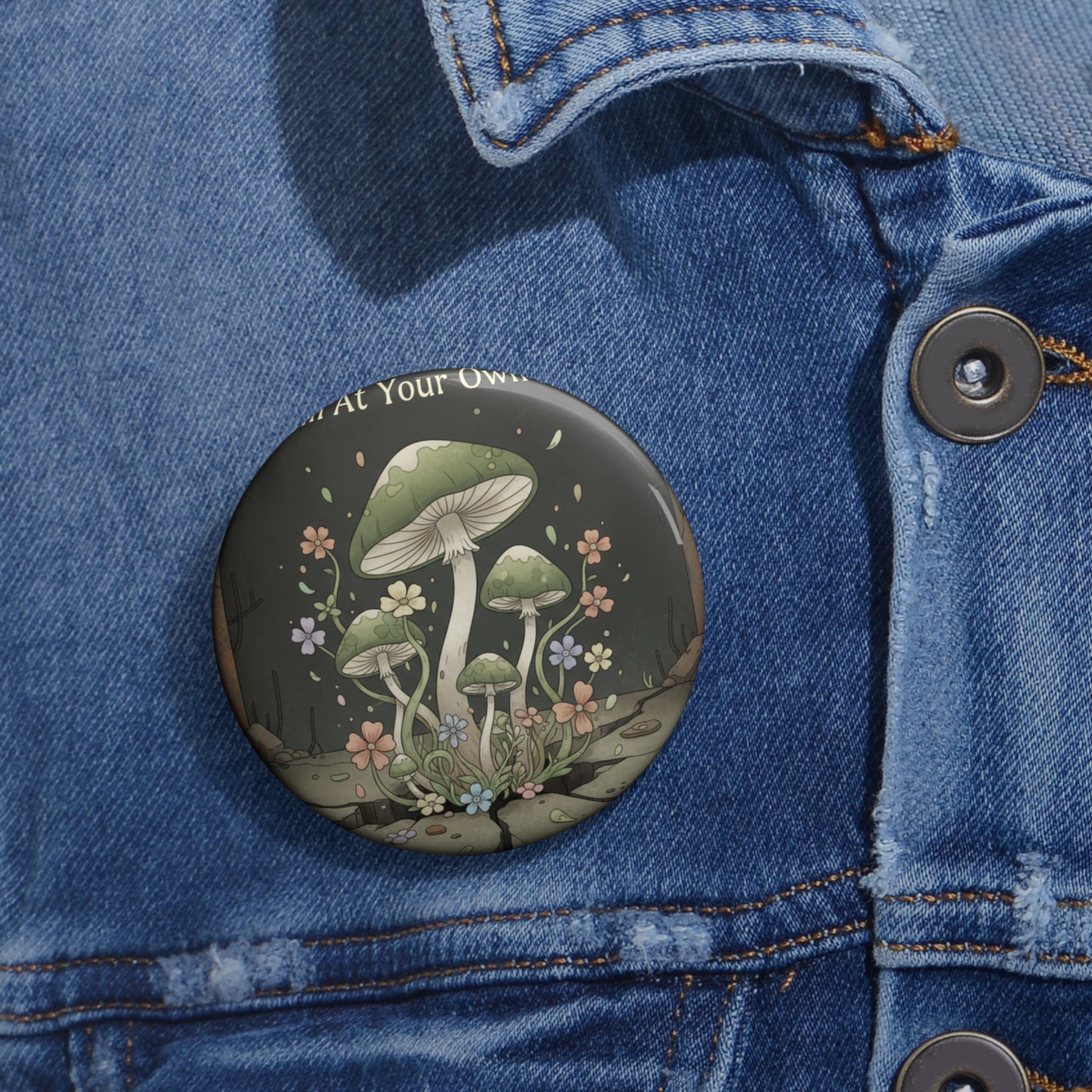 Black Cat Pin Button – Bloom at Your Own Pace