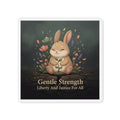 Bunny Die-Cut Magnet – Gentle Strength Liberty and Justice for