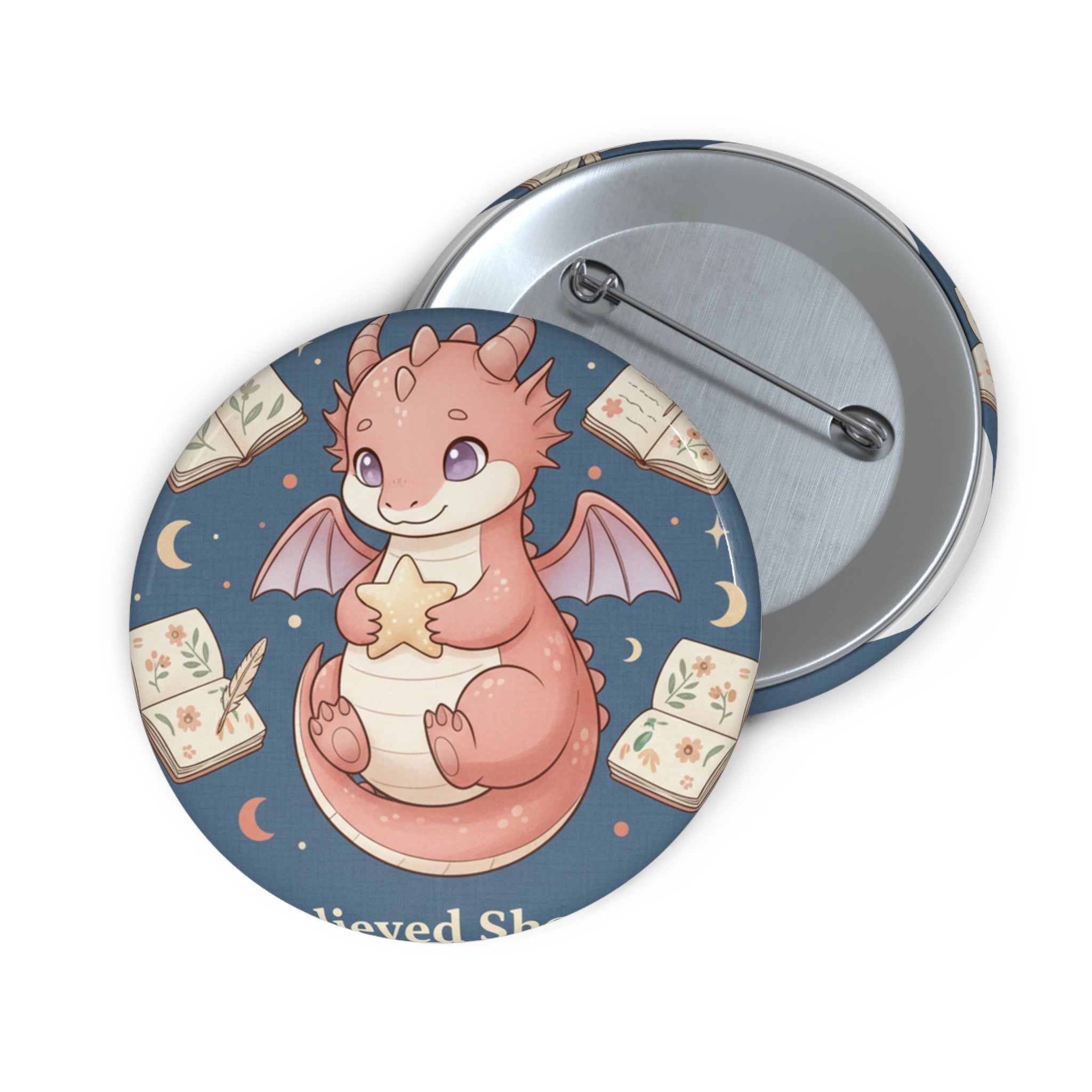 Dragon Pin Button – She Believed She Could