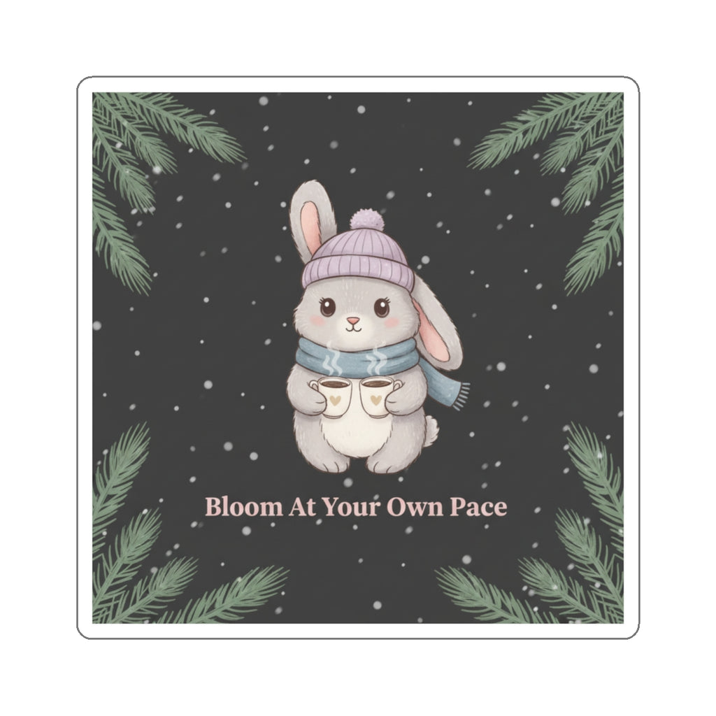Bunny Die-Cut Sticker – Bloom at Your Own Pace