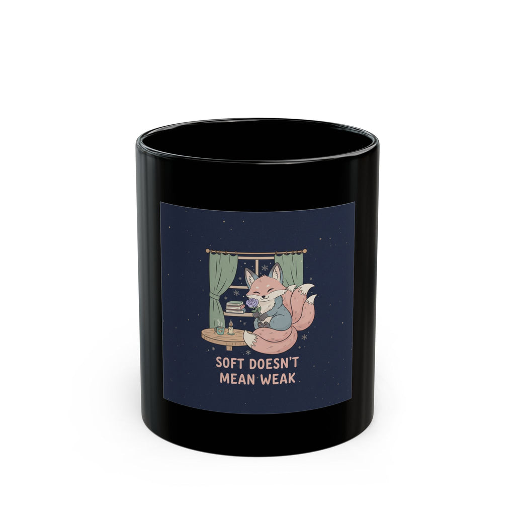 Bear Black Mug 11oz – Soft Doesnt Mean Weak