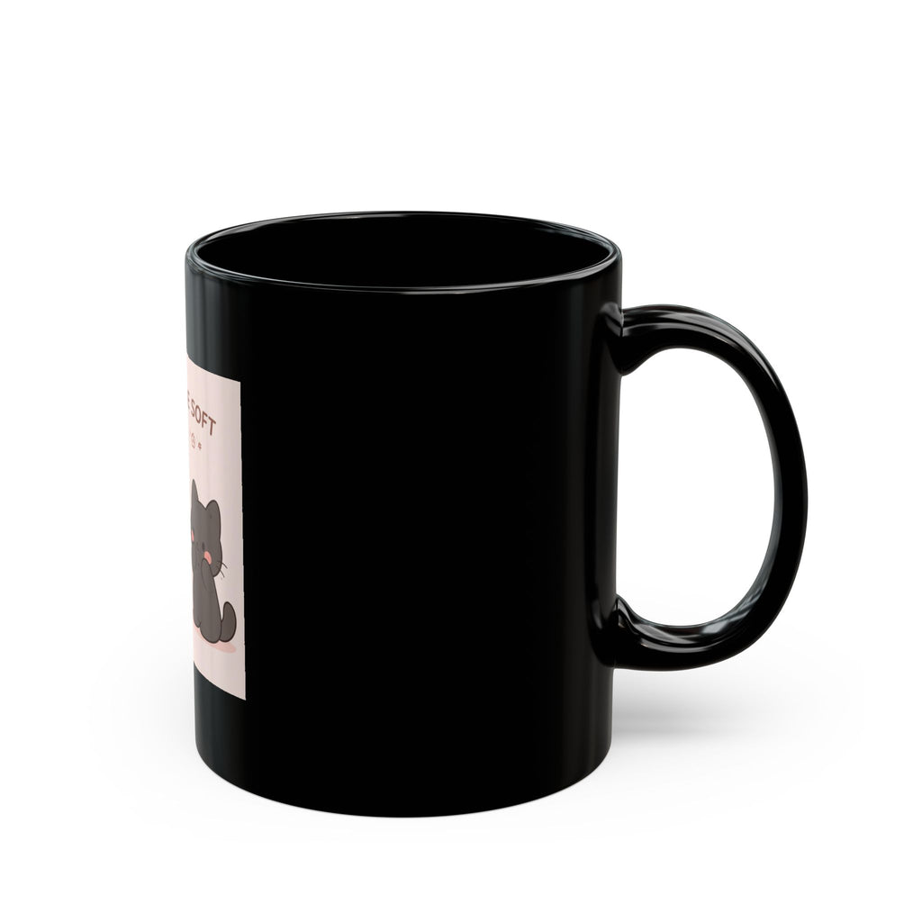 LOVE CAN BE SOFT Black Mug