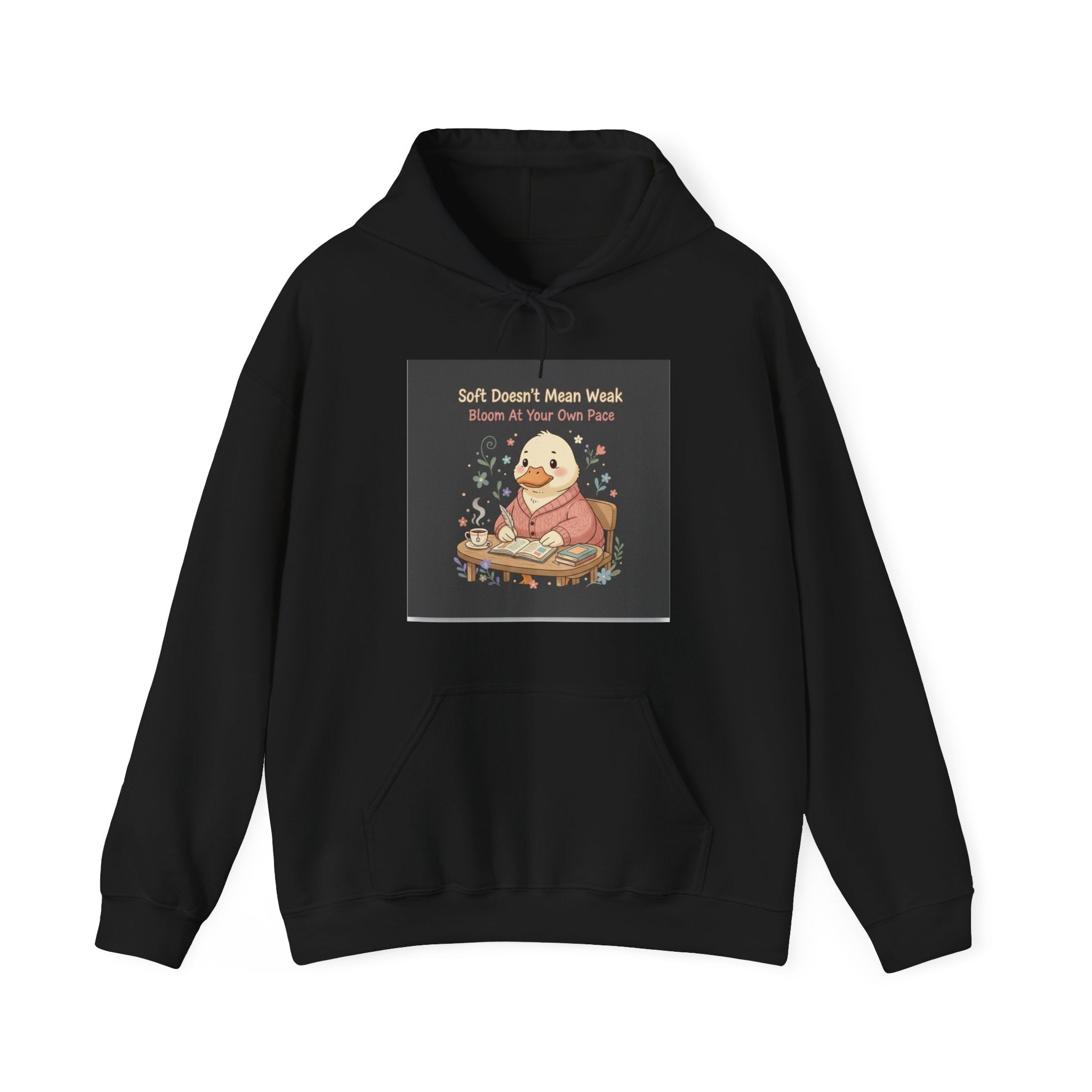 Duck In A Cardigan Hoodie – Soft Doesnt Mean Weak Bloom at Your Own