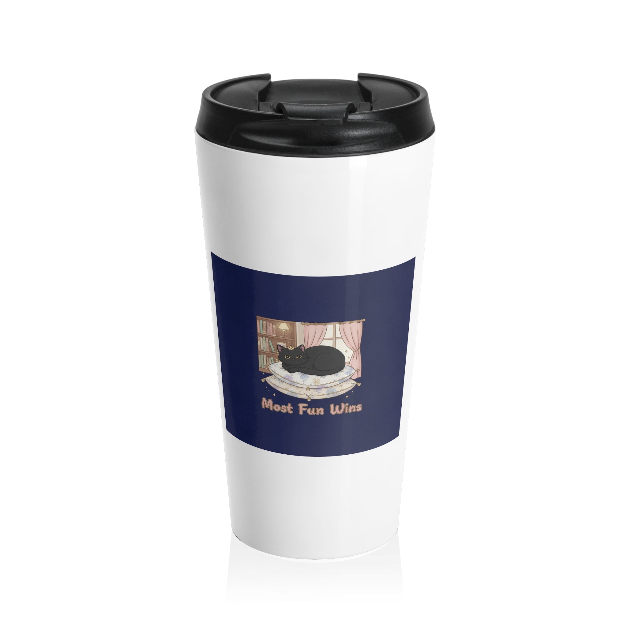 Black Cat Travel Mug – Most Fun Wins
