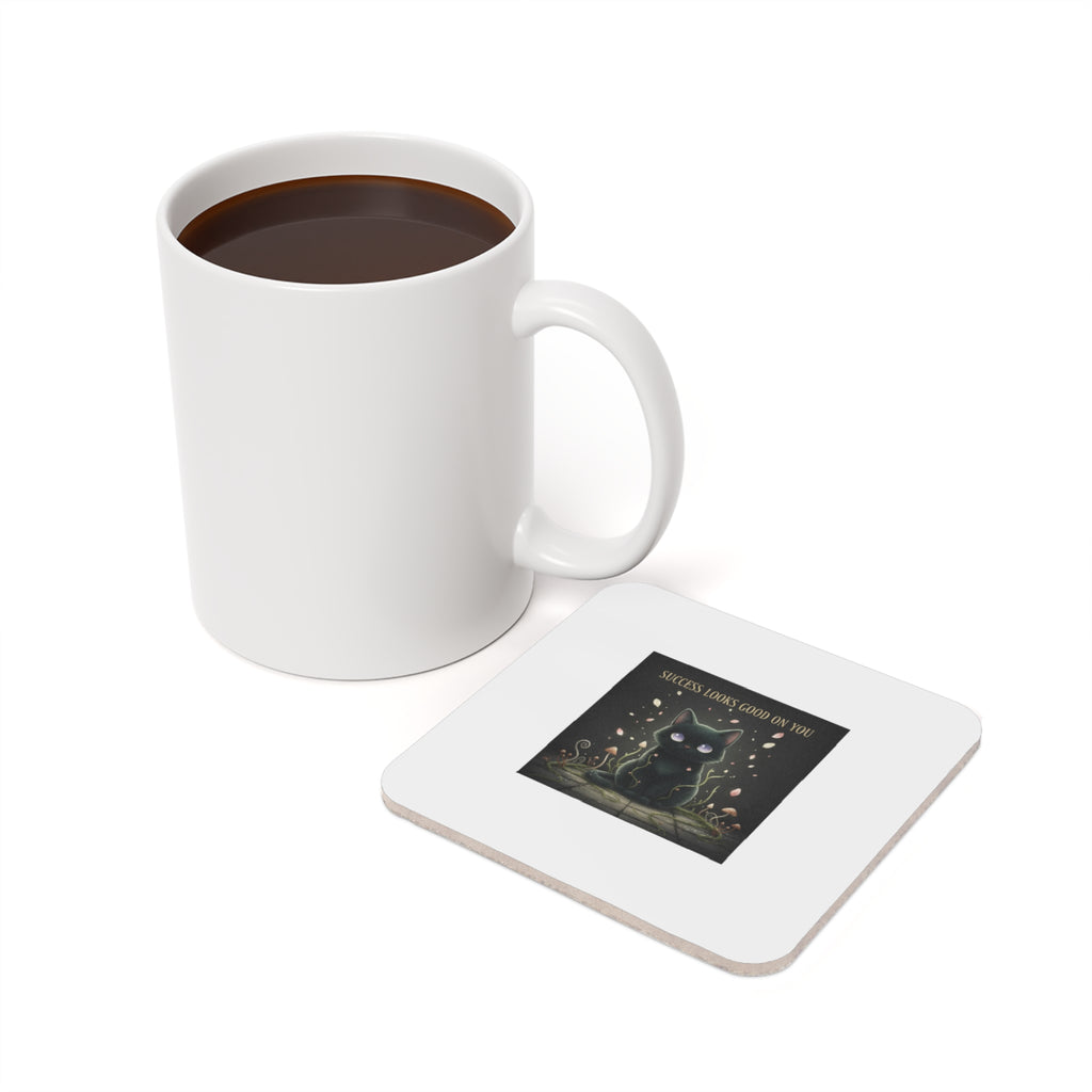 Black Cat Cork Coaster – Success Looks Good on You