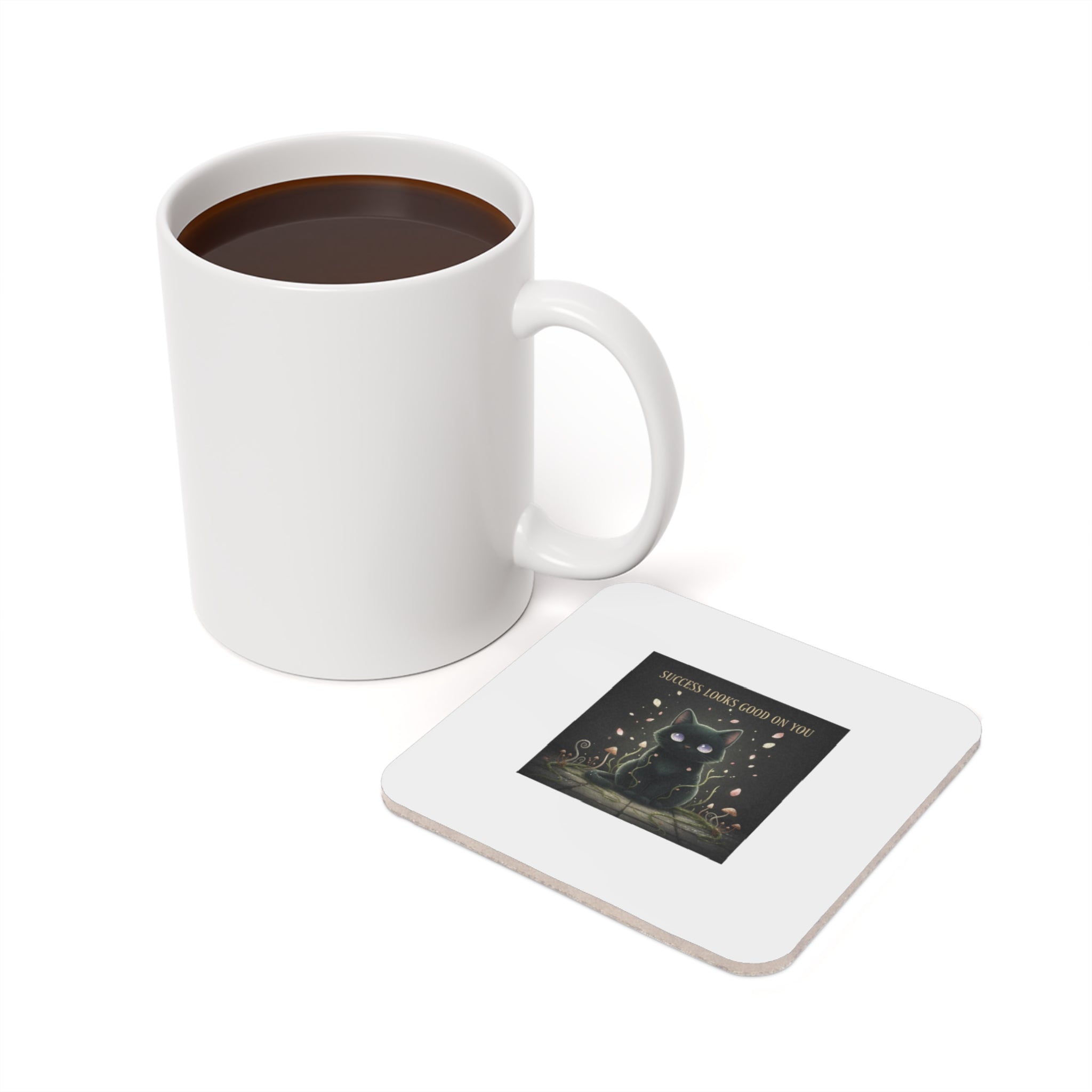 Black Cat Cork Coaster – Success Looks Good on You