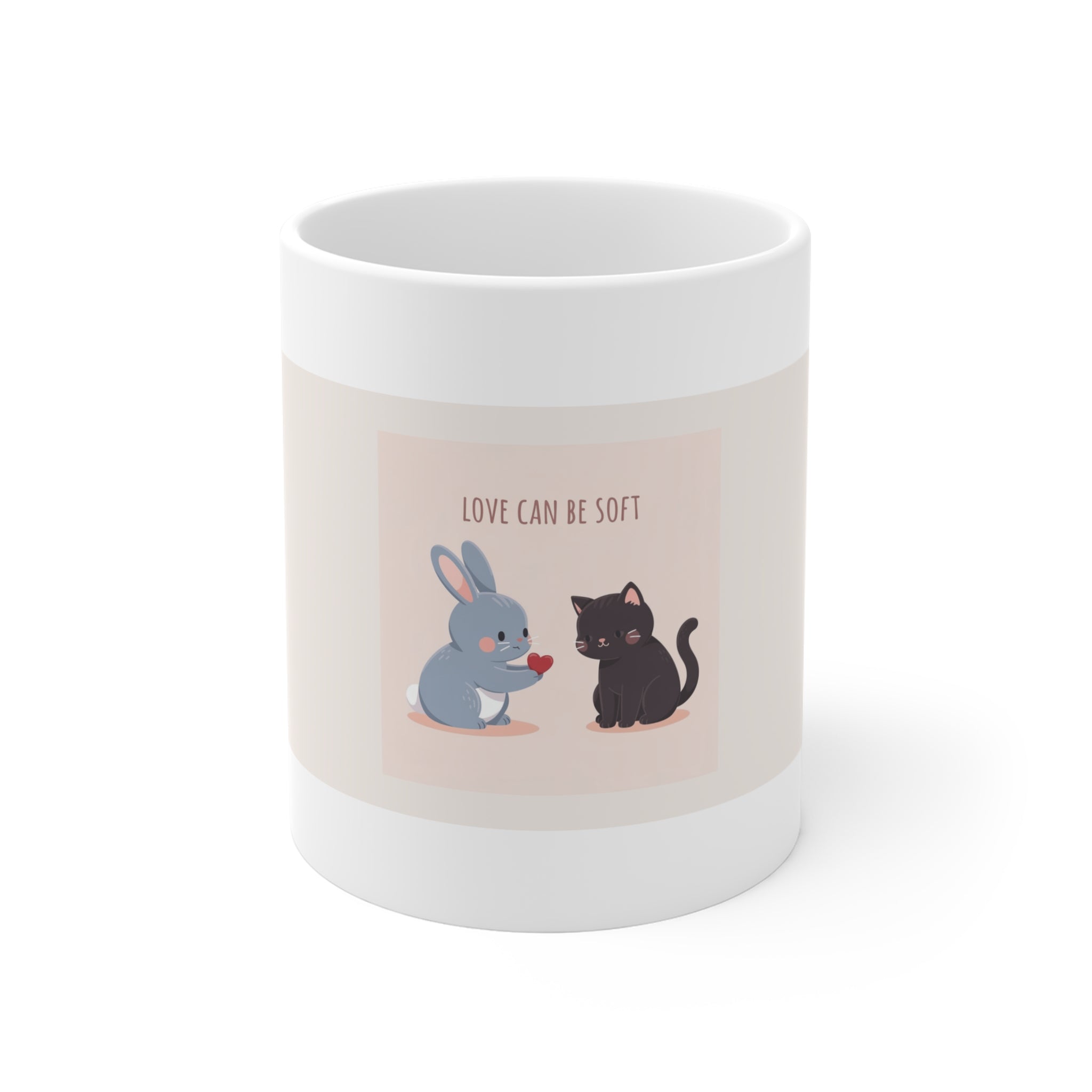 "LOVE CAN BE SOFT" Black Cat Mug | College Girl Gift | Fashion | KayKay Classics