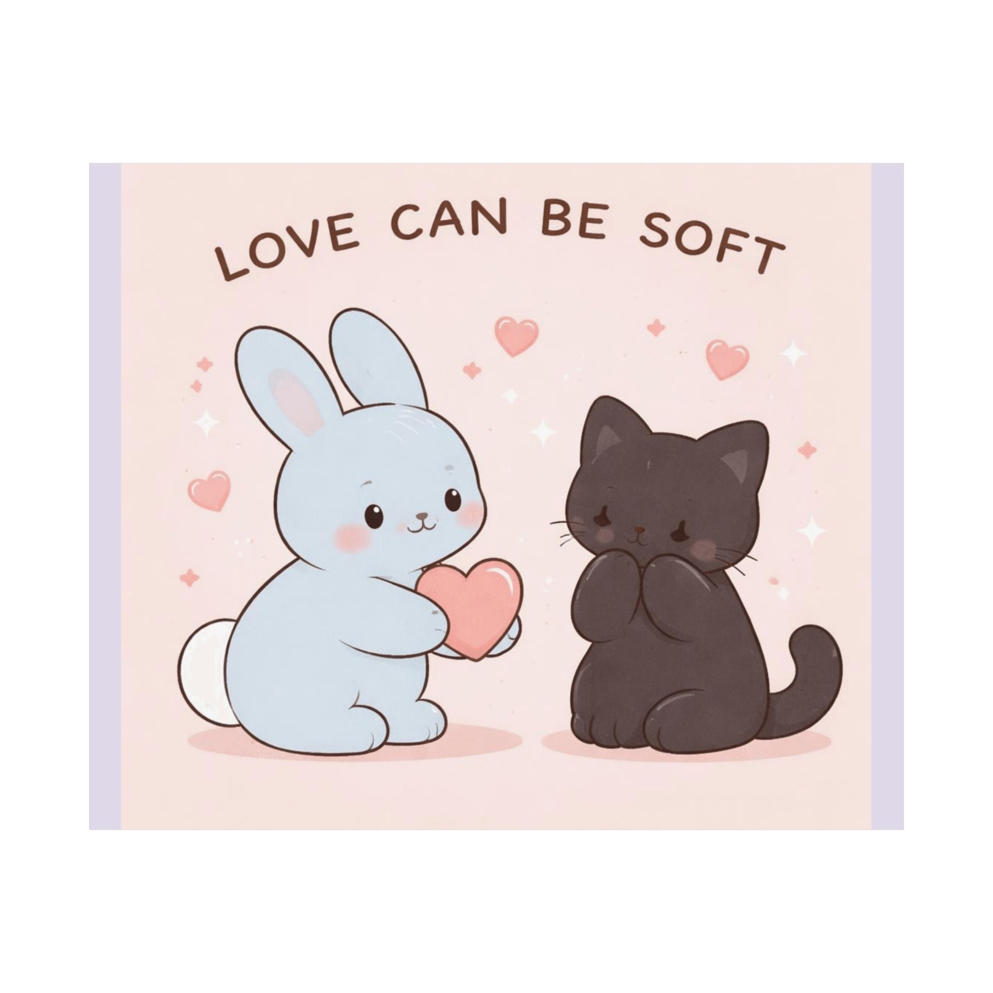 "LOVE CAN BE SOFT" Black Cat Poster | College Girl Gift | Fashion | KayKay Classics