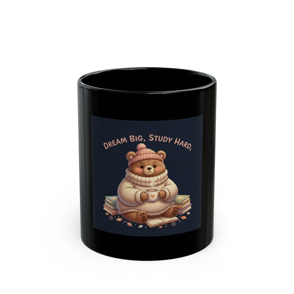 Bear Black Mug 11oz – Dream Big Study Hard
