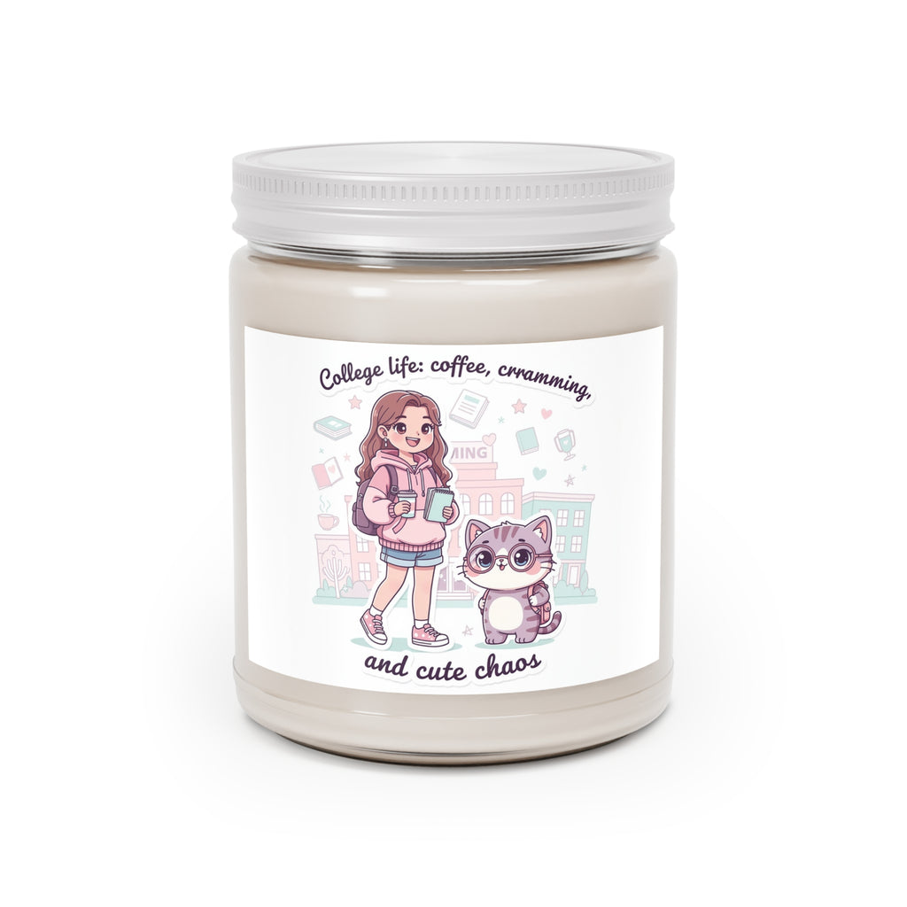 College life: coffee, cramming, and cute chaos Scented Candle