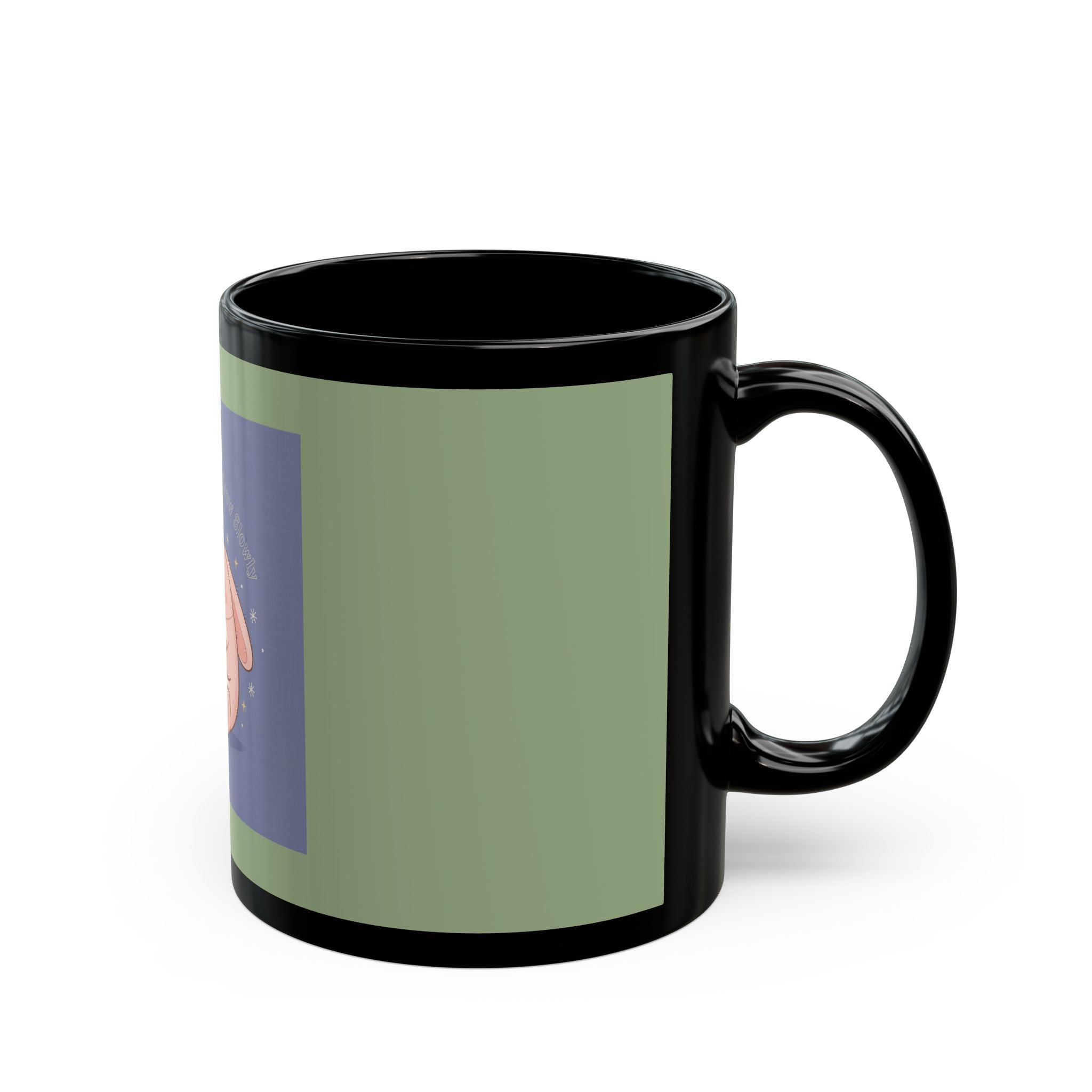 Rabbit Black Mug 11oz – You Are Allowed to Grow Slowly