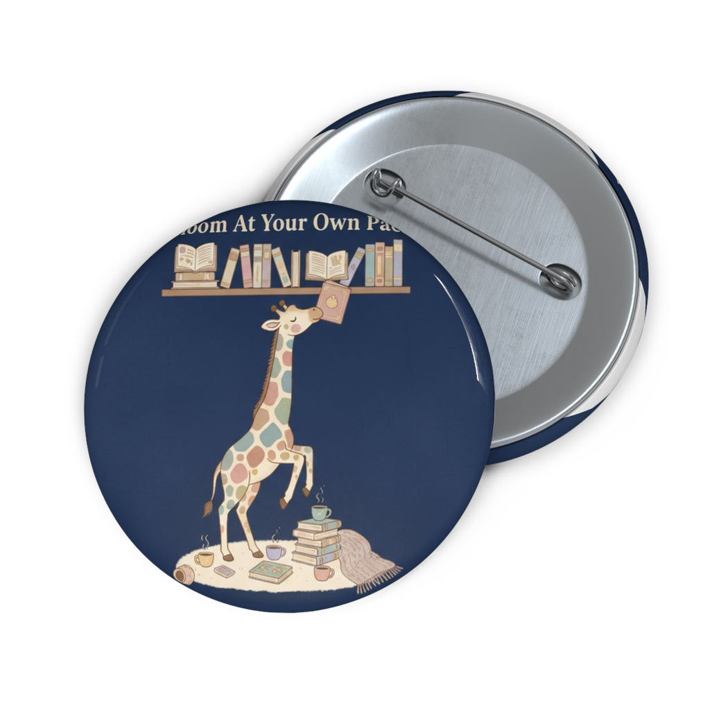 Giraffe Pin Button – Bloom at Your Own Pace