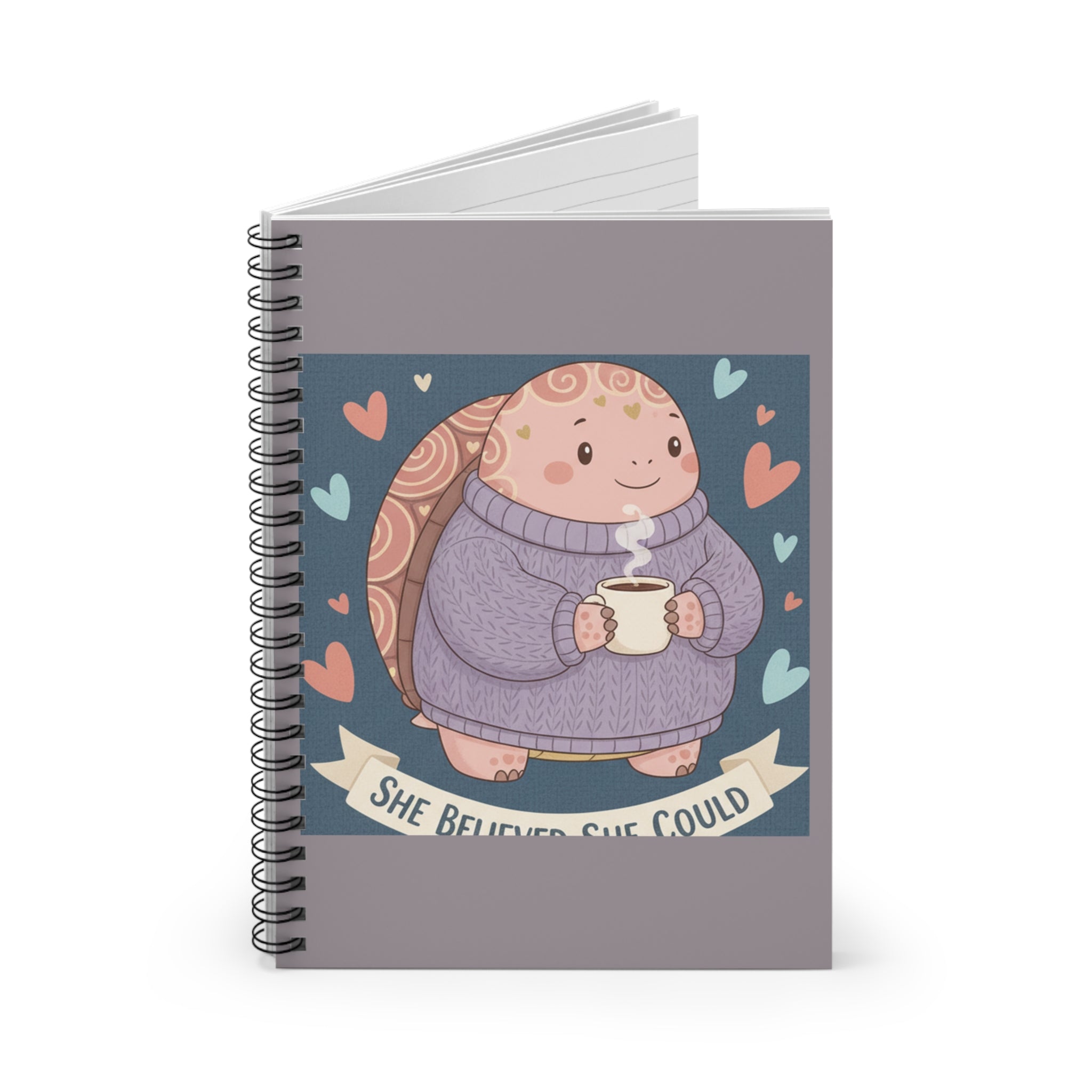 Turtle Spiral Notebook – She Believed She Could