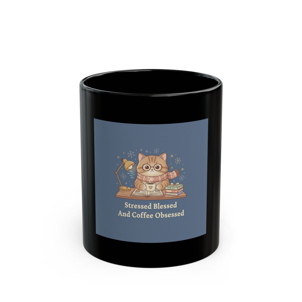 Bear Black Mug 11oz – Stressed Blessed and Coffee Obsessed