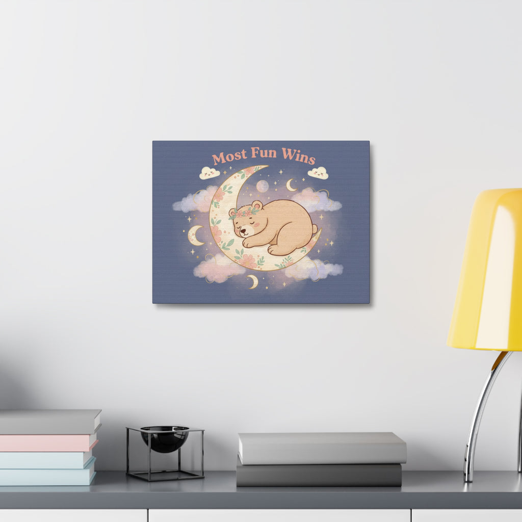 Bear Canvas Print – Most Fun Wins