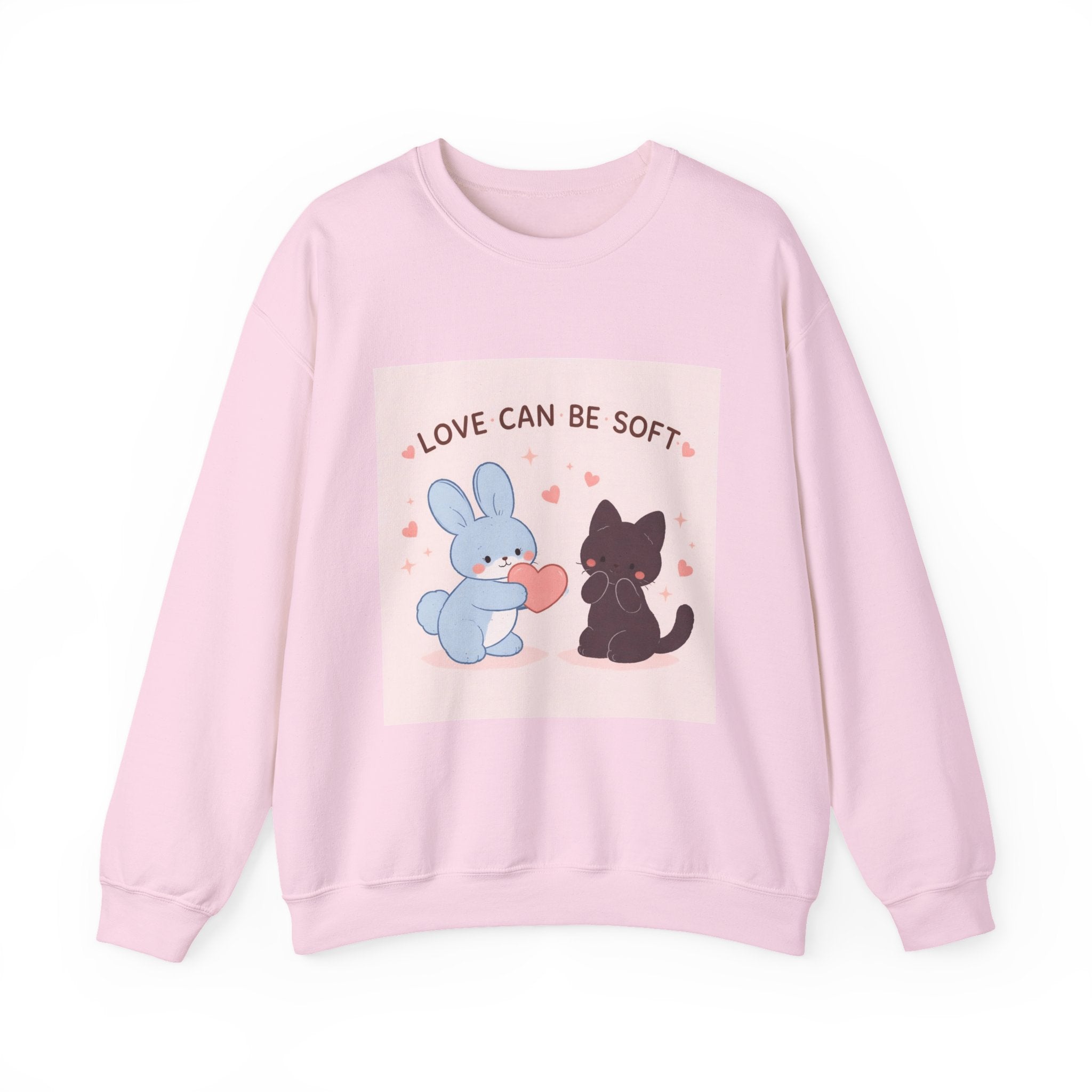 "LOVE CAN BE SOFT" Black Cat Crewneck | College Girl Gift | Fashion | KayKay Classics