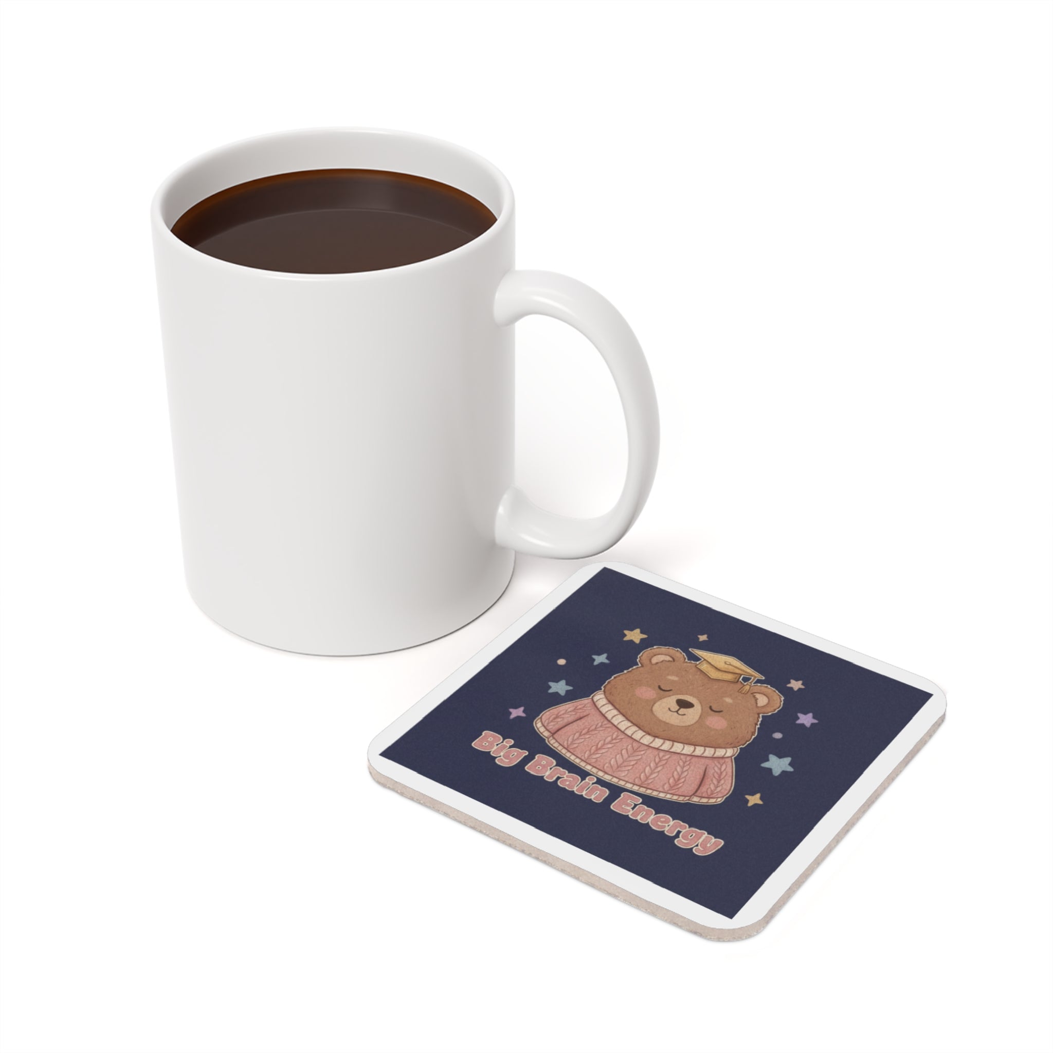 Bear Cork Coaster – Big Brain Energy