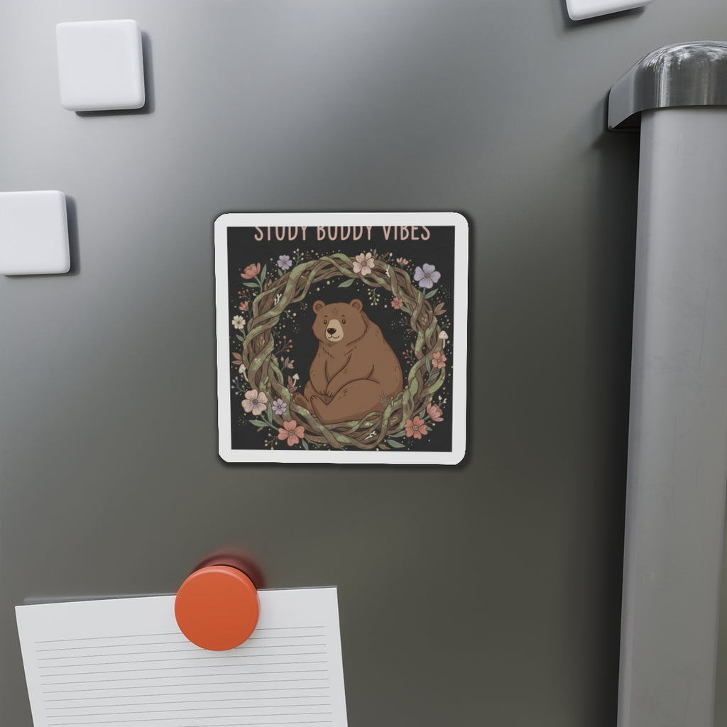 Bear Die-Cut Magnet – Study Buddy Vibes