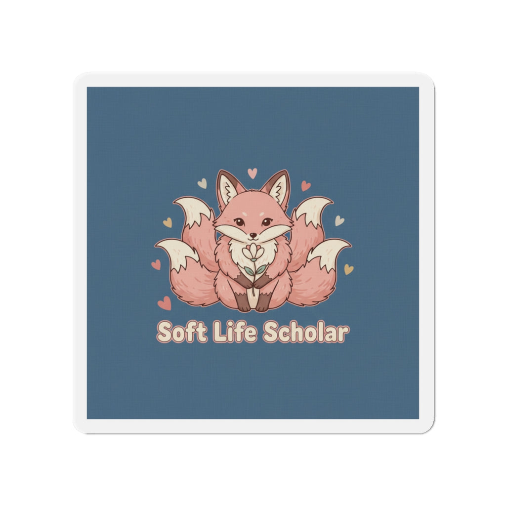 Kitsune Die-Cut Magnet – Soft Life Scholar
